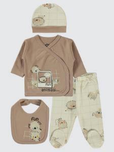 Picture of Baby Bodysuit Sets 0-24 Months Brown - Package