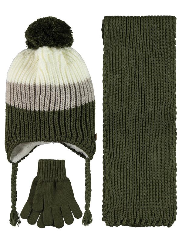Picture of Boys Scarf, Beanie, and Gloves Sets 6-9 Years Green - Package