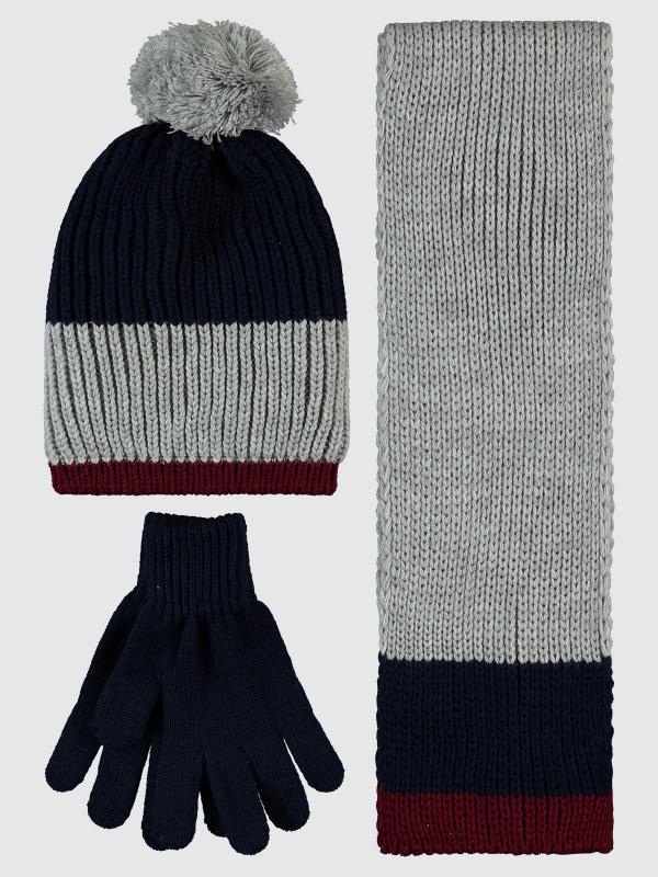 Picture of Boys Scarf, Beanie, and Gloves Sets 2-5 Years Navy - Package