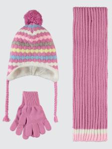 Picture of Girls Scarf, Beanie, and Gloves Sets 2-5 Years Dusty Rose - Package