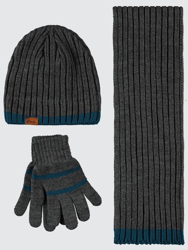 Picture of Boys Scarf, Beanie, and Gloves Sets 6-9 Years Anthracite - Package