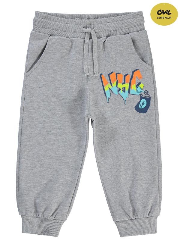 Picture of Boys Track Pants 2-5 Years Gray Melange - Package