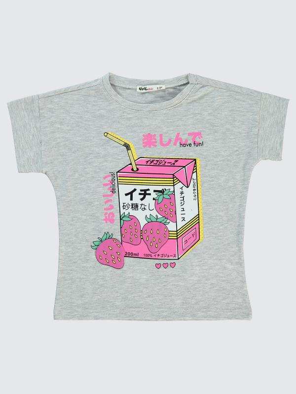 Picture of Girls T-Shirt 2-5 Years Heather Gray Melange - Package