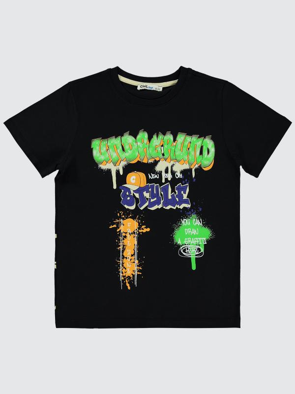 Picture of Boys T-Shirt 6-9 Years Black - Package