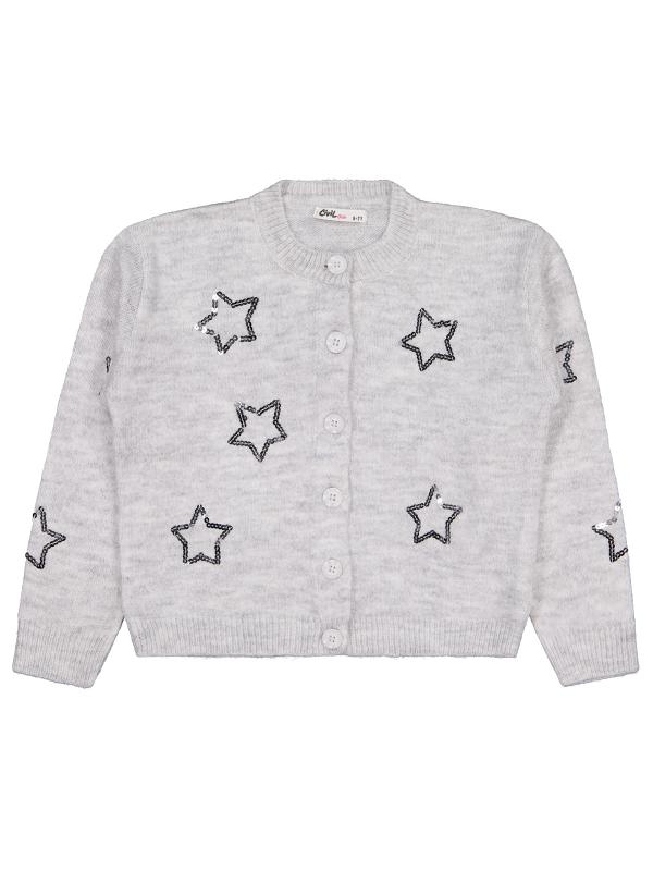 Picture of Girls Cardigan 6-9 Years Heather Gray Melange - Package