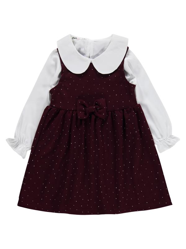 Picture of Girls Dress and Overall 2-5 Years Burgundy - Package