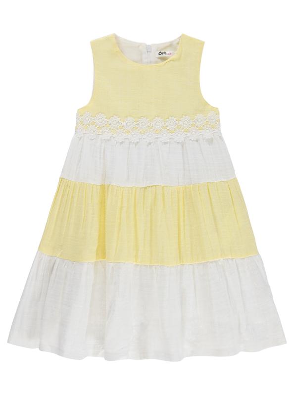 Picture of Girls Dress and Overall 6-9 Years Yellow-White - Package