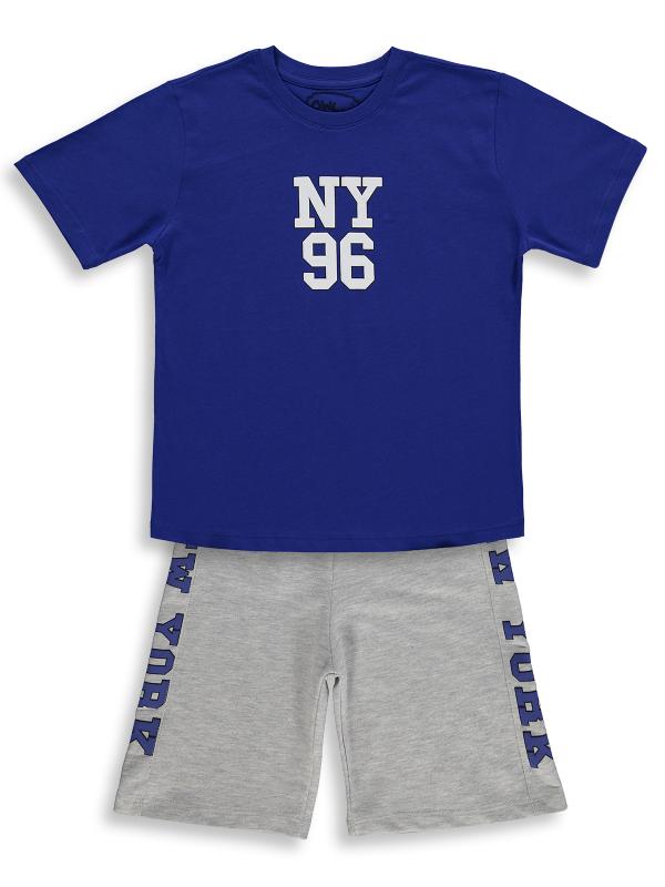 Picture of Boys Set 6-9 Years Sax Blue-Gray Melange - Package